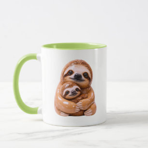 Cute Sloth Illustration Mug