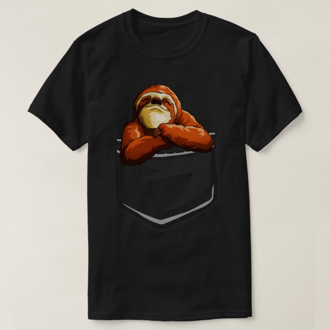 Cute Sloth In Pocket Funny Sloth Gift T-Shirt (Design Front)