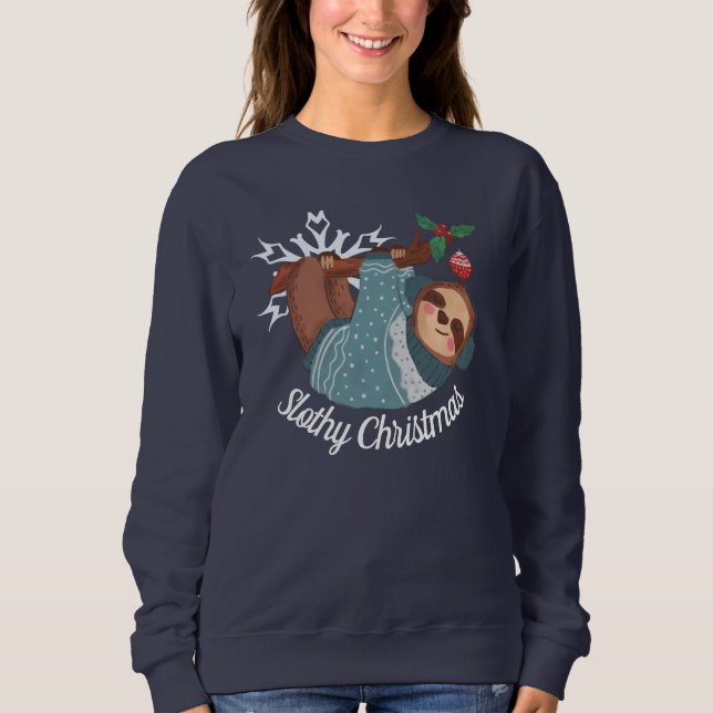 Cute Sloth in Sweater for a Slothy Christmas (Front)