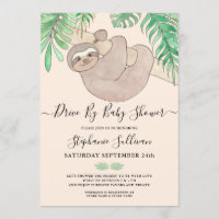 Cute Sloth Jungle Animal Drive By Baby Shower