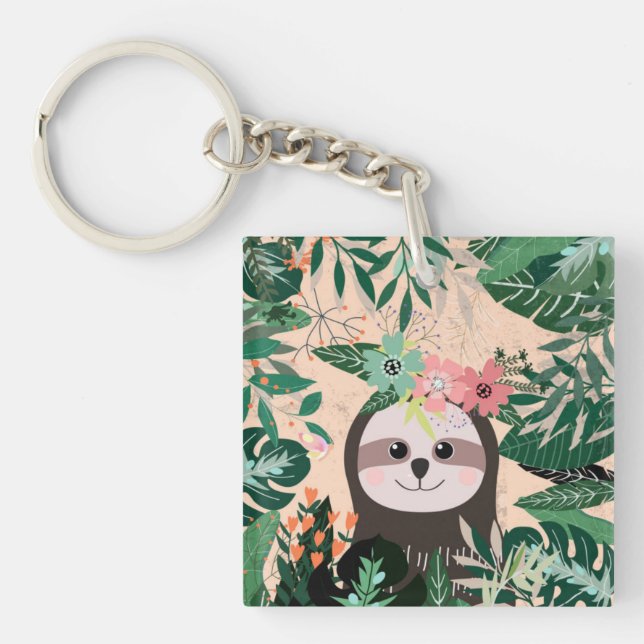 Cute Sloth Keychain (Front)