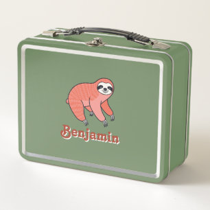 Cute Sloth Kids Metal Lunch Box