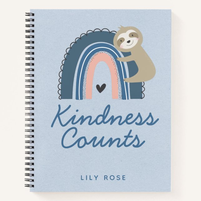 Cute Sloth Kid's Personalised  Notebook (Front)