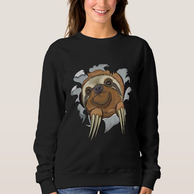 Cute Sloth Lazy Animal Sweatshirt (Front)