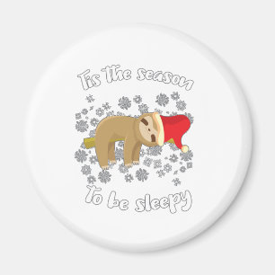 Cute Sloth Lazy Christmas Tis Season To Be Sleepy Magnet