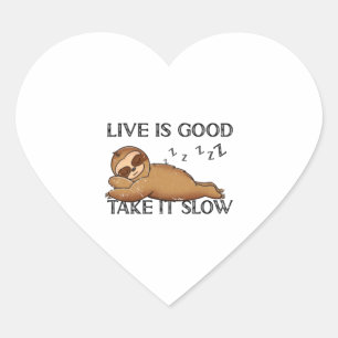 Cute Sloth Lazy Office Worker Working Sloth Heart Sticker