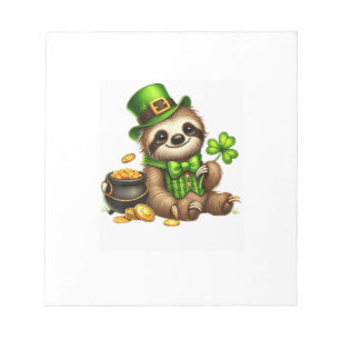 Cute Sloth Leprechaun St Patricks Day Boys Girls P Notepad