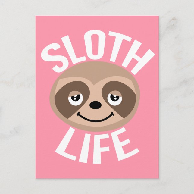 Cute Sloth Life Postcard (Front)