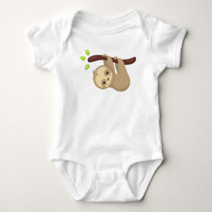 Cute Sloth, Little Sloth, Baby Sloth, Lazy Sloth Baby Bodysuit