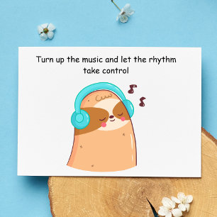 Cute Sloth Love Music Postcard