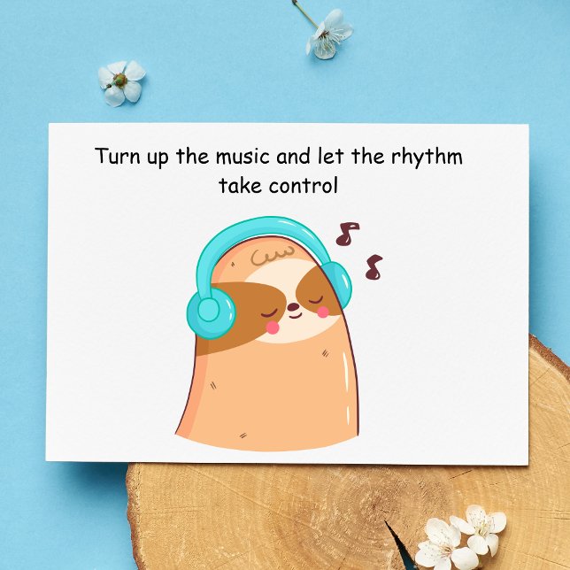 Cute Sloth Love Music Postcard (Creator Uploaded)