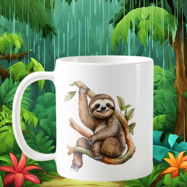 Cute sloth lovers add monogram  coffee mug (Creator Uploaded)