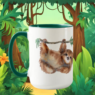 cute sloth lovers add text mug