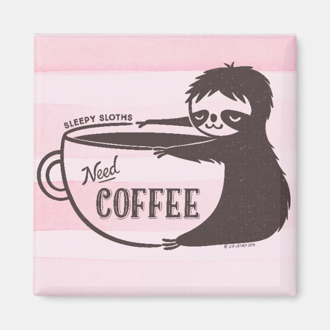 Cute Sloth Magnet (Front)