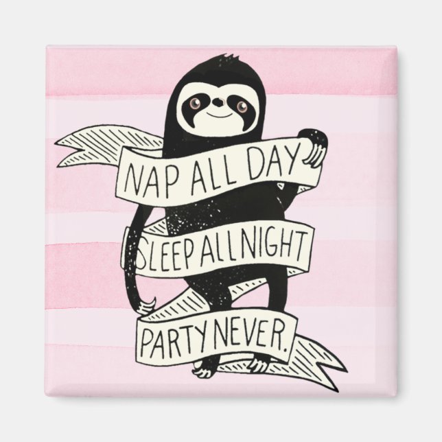Cute Sloth Magnet (Front)