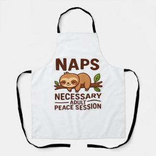 Cute Sloth Naps – Necessary Adult Peace Session Cl Apron