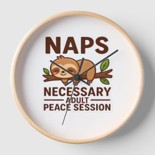 Cute Sloth Naps – Necessary Adult Peace Session Cl Clock