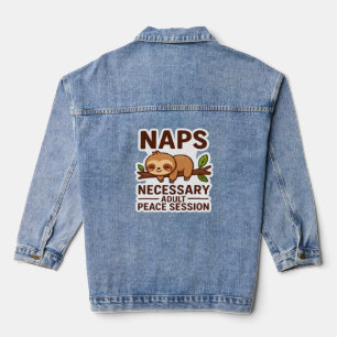 Cute Sloth Naps – Necessary Adult Peace Session Cl Denim Jacket