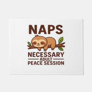 Cute Sloth Naps – Necessary Adult Peace Session Cl Doormat
