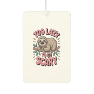 Cute Sloth on Branch with Playful Car Air Freshener