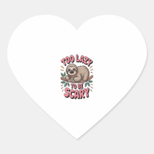 Cute Sloth on Branch with Playful Heart Sticker