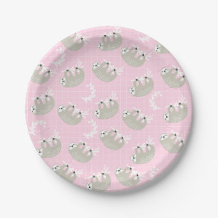 Cute Sloth Paper Plates