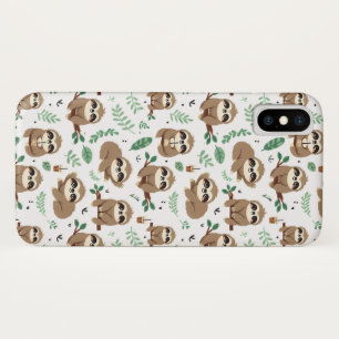 Cute Sloth Pattern iPhone X Case
