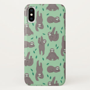 Cute Sloth Pattern iPhone X Case