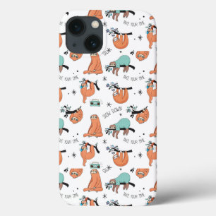 Cute Sloth Pattern iPhone 13 Case