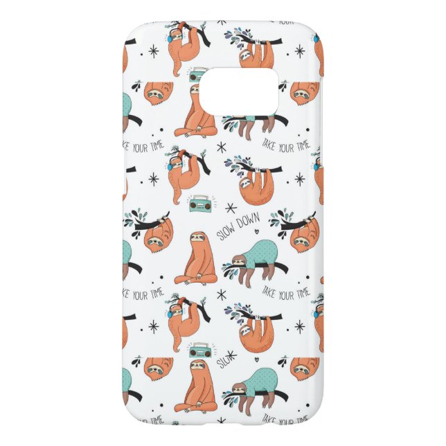 Cute Sloth Pattern Case-Mate Samsung Galaxy Case (Back)