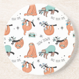 Cute Sloth Pattern Coaster