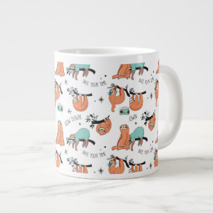 Cute Sloth Pattern Large Coffee Mug