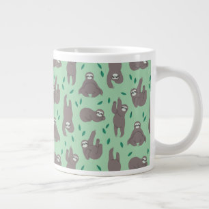 Cute Sloth Pattern Large Coffee Mug