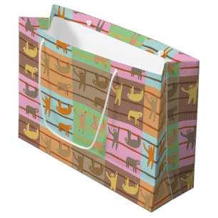 Cute Sloth Pattern Large Gift Bag