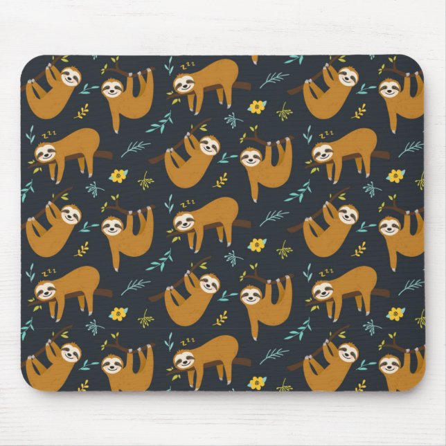 Cute Sloth Pattern Mouse Pad (Front)