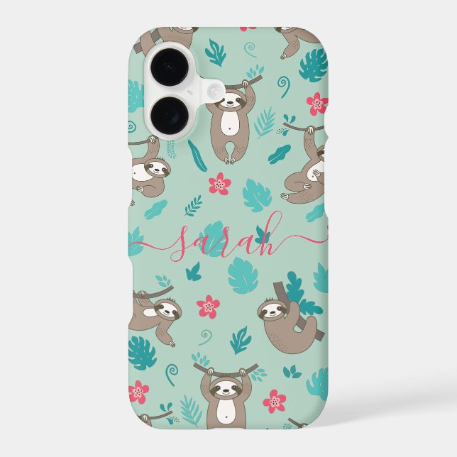 Cute Sloth Pattern Personalised Name   (Back)