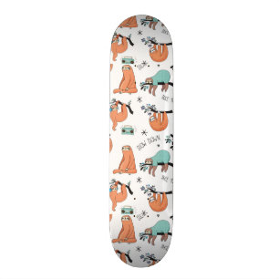 Cute Sloth Pattern Skateboard