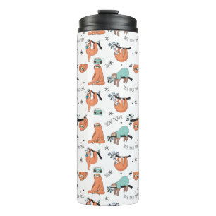 Cute Sloth Pattern Thermal Tumbler