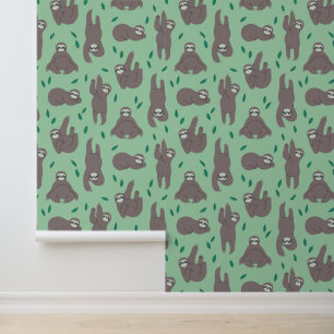 Cute Sloth Pattern Wallpaper