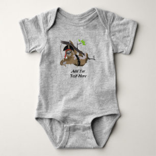 CUTE SLOTH Personalise. Baby Bodysuit