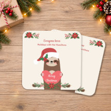 Cute Sloth Personalised Merry Christmas
