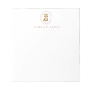 Cute Sloth Pink Zen Yoga Lotus Art Personalized Notepad