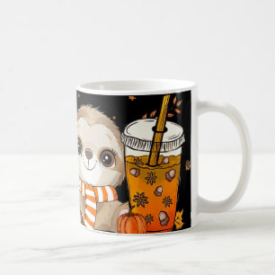 Cute Sloth Pumpkin Spice Coffee Latte Fall Autumn Mug
