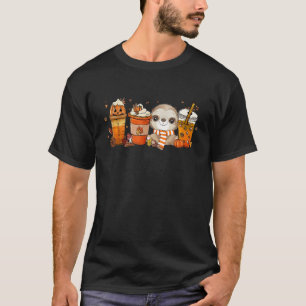 Cute Sloth Pumpkin Spice Coffee Latte Fall Autumn T-Shirt