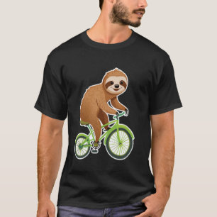 Cute Sloth Riding a Bike Lover Vacation Mode Time  T-Shirt