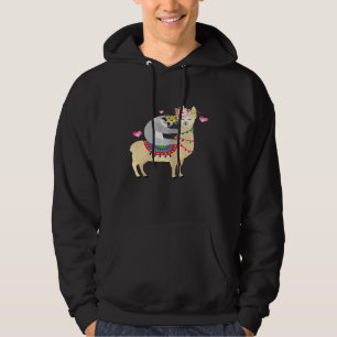 Cute Sloth Riding Llama Alpaca Best Friends Animal Hoodie