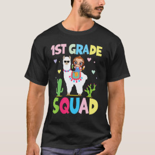 Cute Sloth Riding Llama Back To School Day 1st Gra T-Shirt