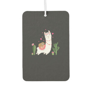 Cute Sloth Riding Llama Shirt Heart Valentines Day Car Air Freshener