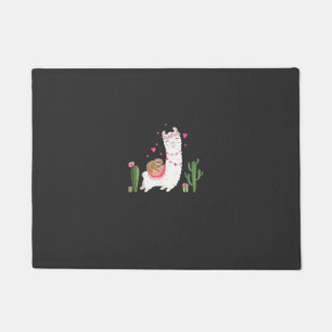 Cute Sloth Riding Llama Shirt Heart Valentines Day Doormat