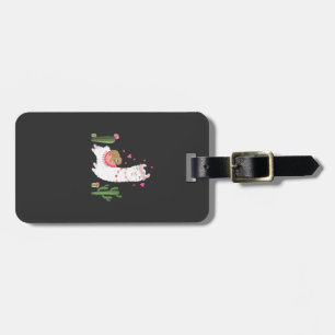 Cute Sloth Riding Llama Shirt Heart Valentines Day Luggage Tag